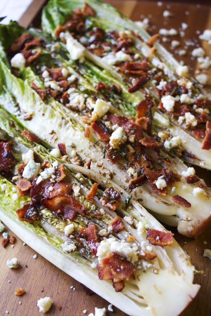Grilled Romaine Salad With Bacon And Blue Cheese