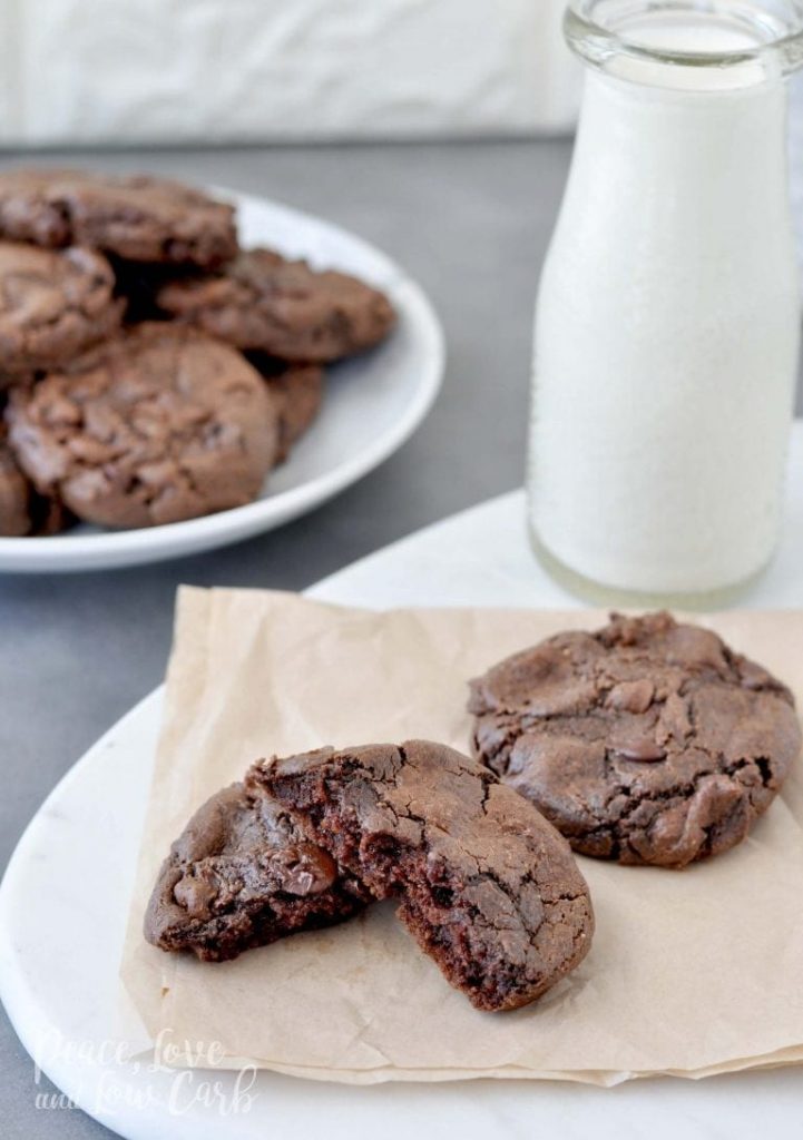 Chewy Keto Double Chocolate Chip Cookies