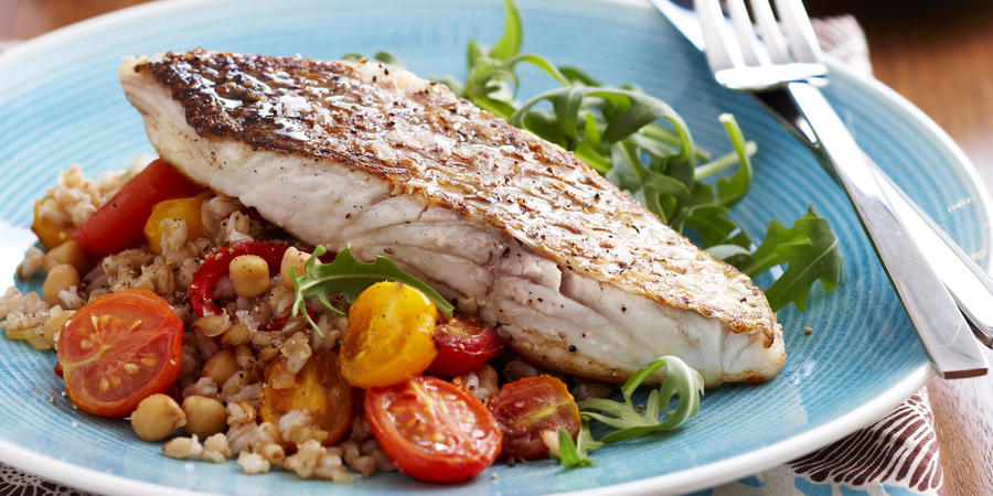 Snapper fish with Barley